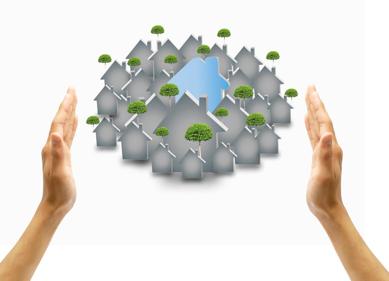 house in human hands photo