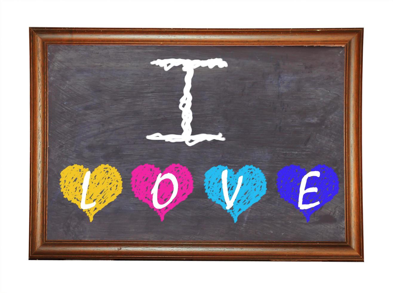 Blackboard with Love Heart Message written with Chalk photo