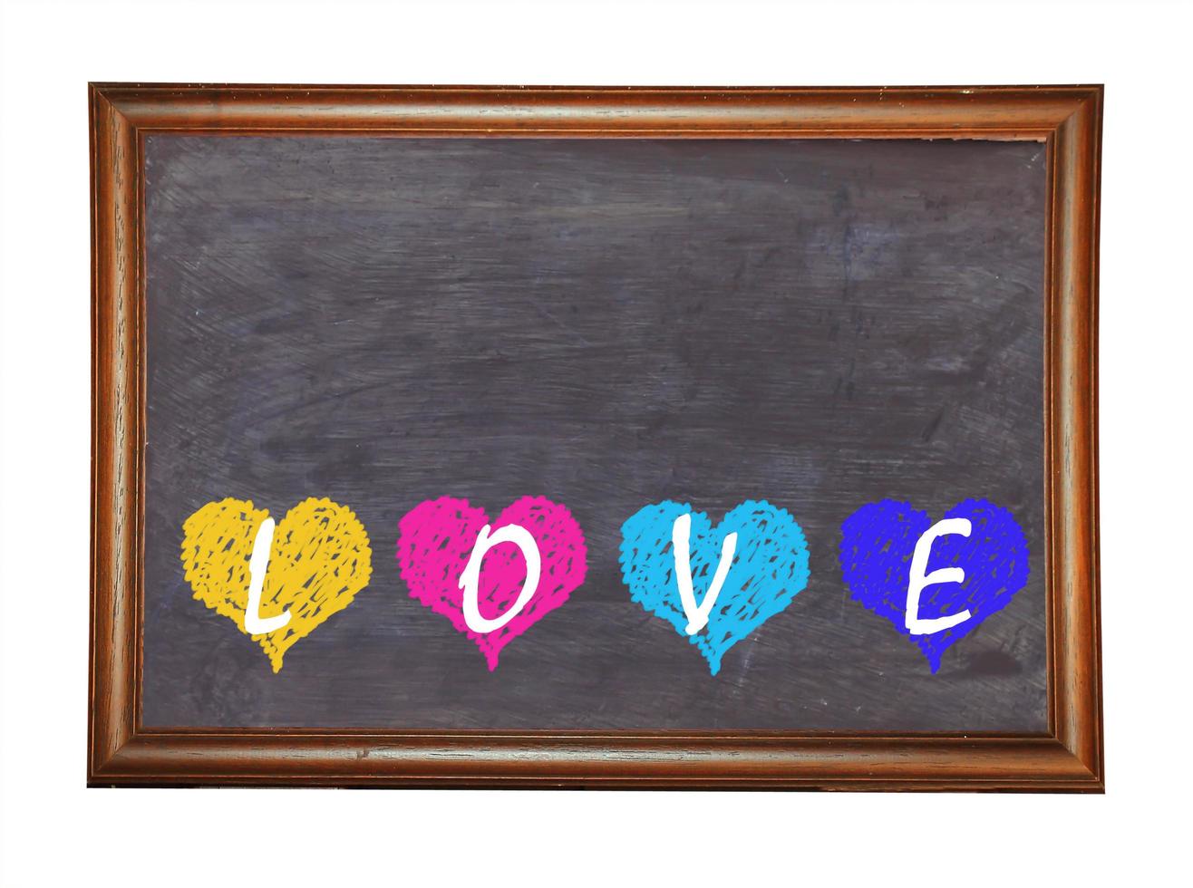 Blackboard with Love Heart Message written with Chalk photo