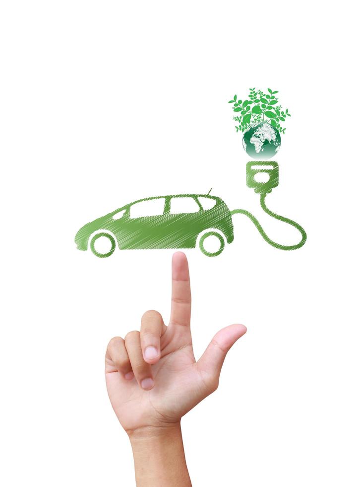 Electric car technology concept photo