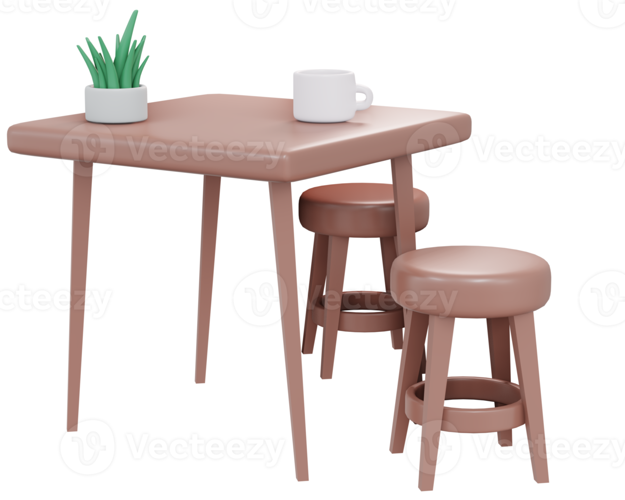Interior dinning table coffee png