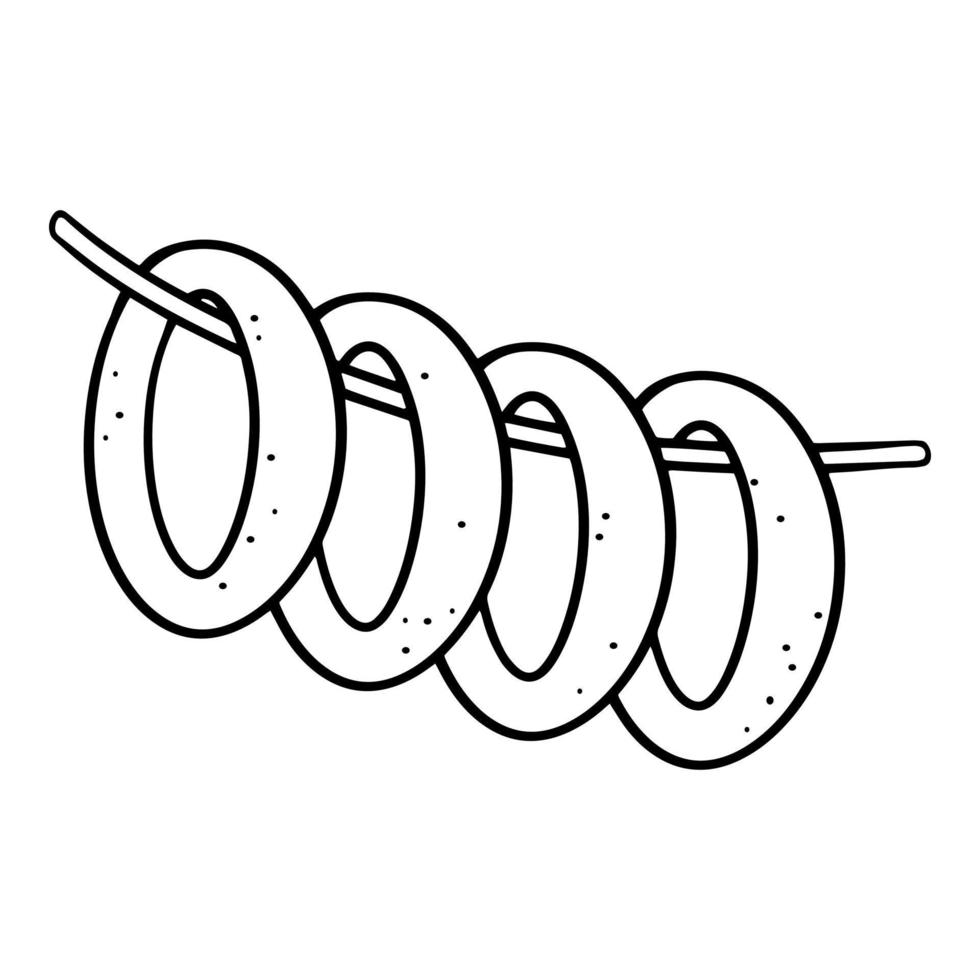 imagen monocromática, panecillos redondos deliciosos rociados con semillas de amapola, ilustración vectorial en estilo de dibujos animados sobre un fondo blanco vector