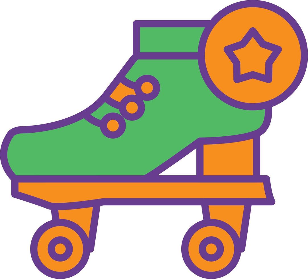 Roller Skates Line Filled Two Color vector