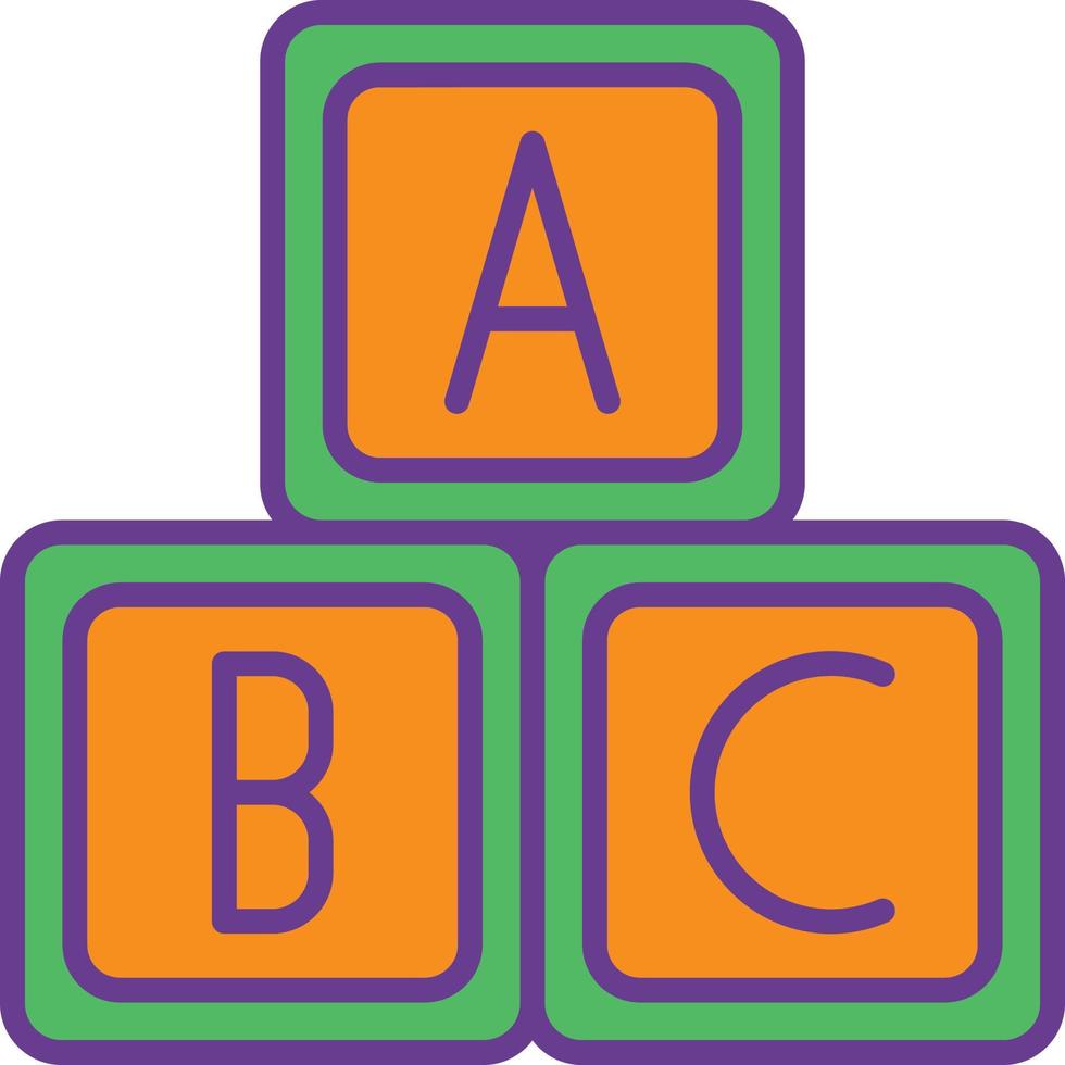 línea abc llena de dos colores vector