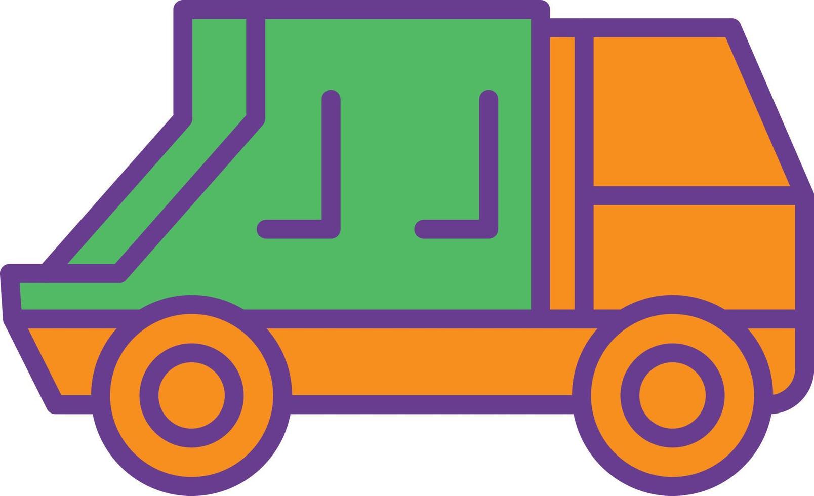 Recycling Truck Line Filled Two Color vector