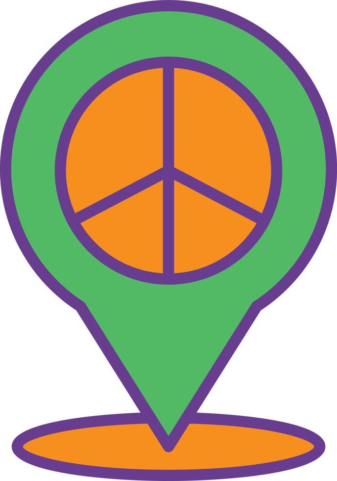 Peace Location Line Filled Two Color vector