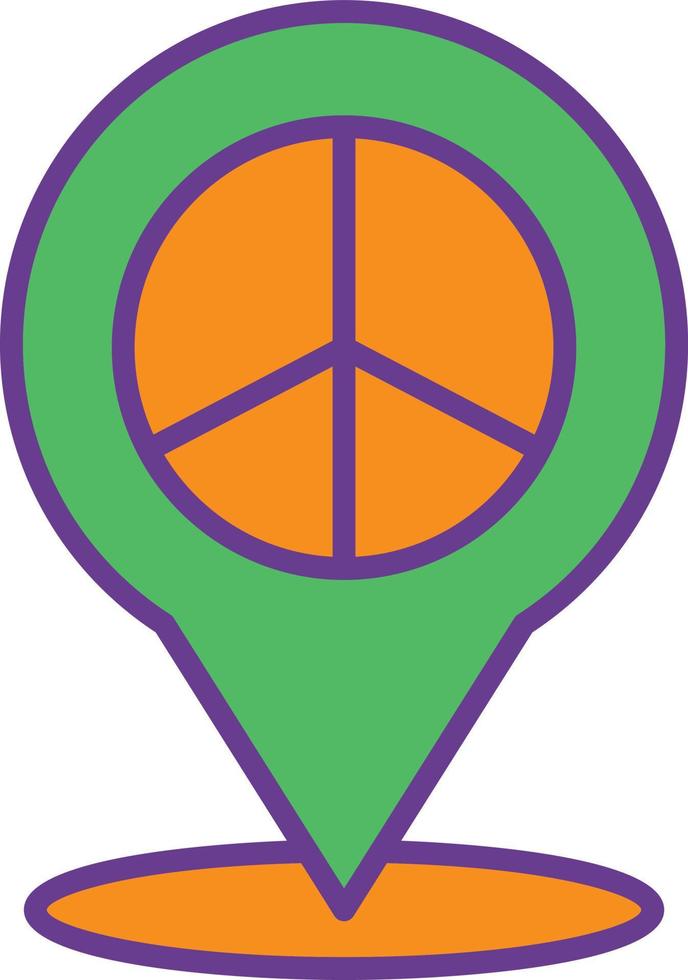 Peace Location Line Filled Two Color vector