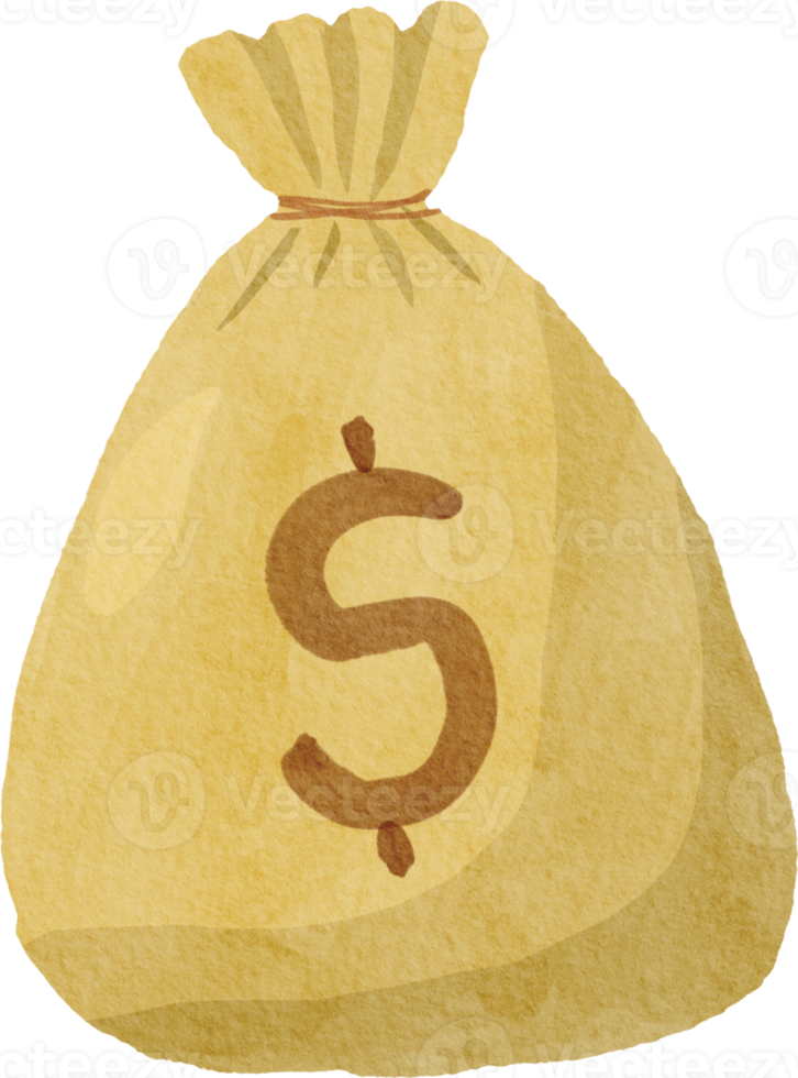 bolsa de dinero de acuarela png