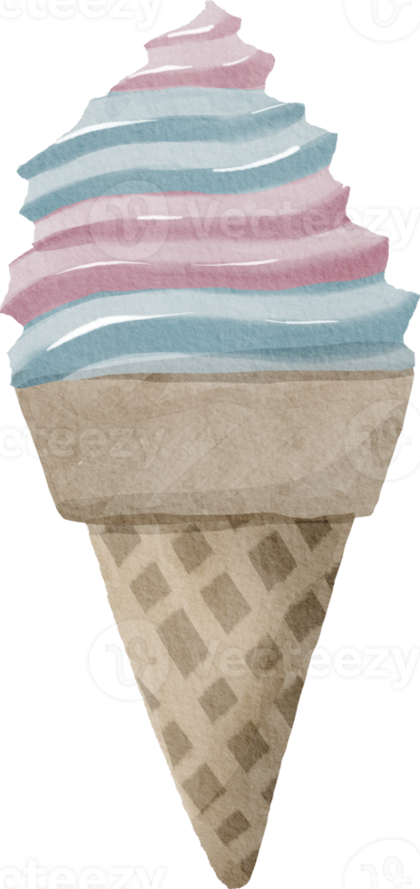aquarel ijs in wafel kegel png