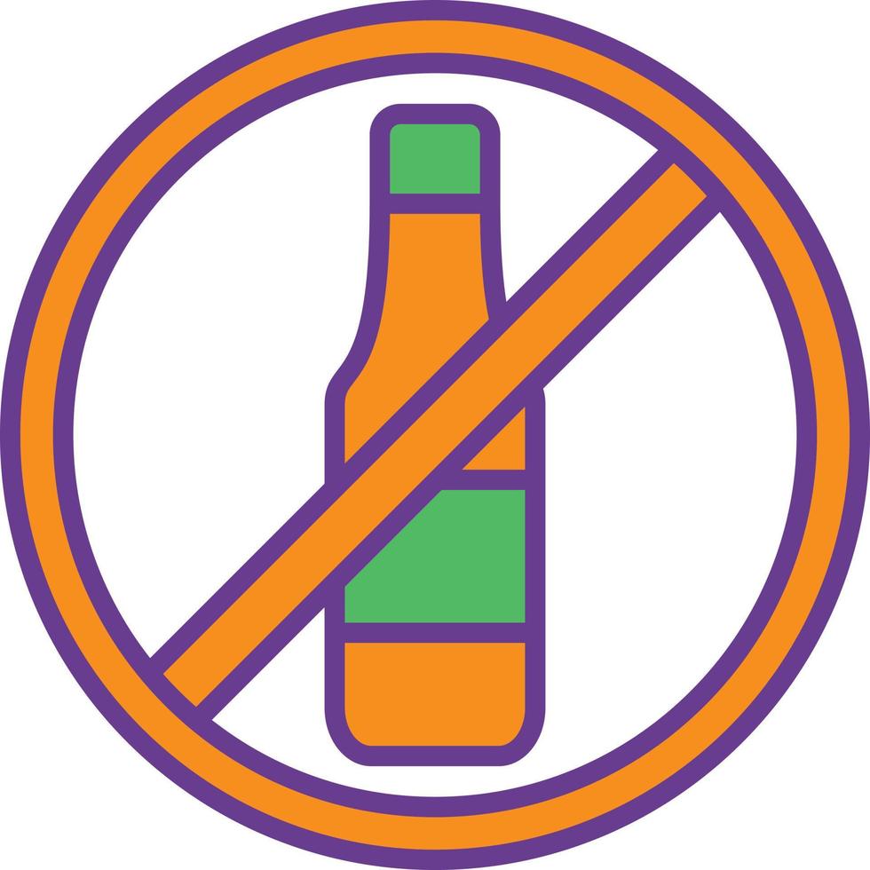 sin línea de alcohol llena de dos colores vector