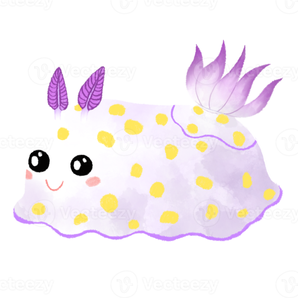 Purple Sea Slug Watercolor png