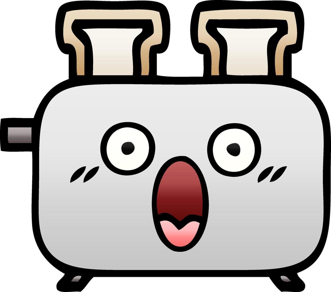 gradient shaded cartoon of a toaster vector