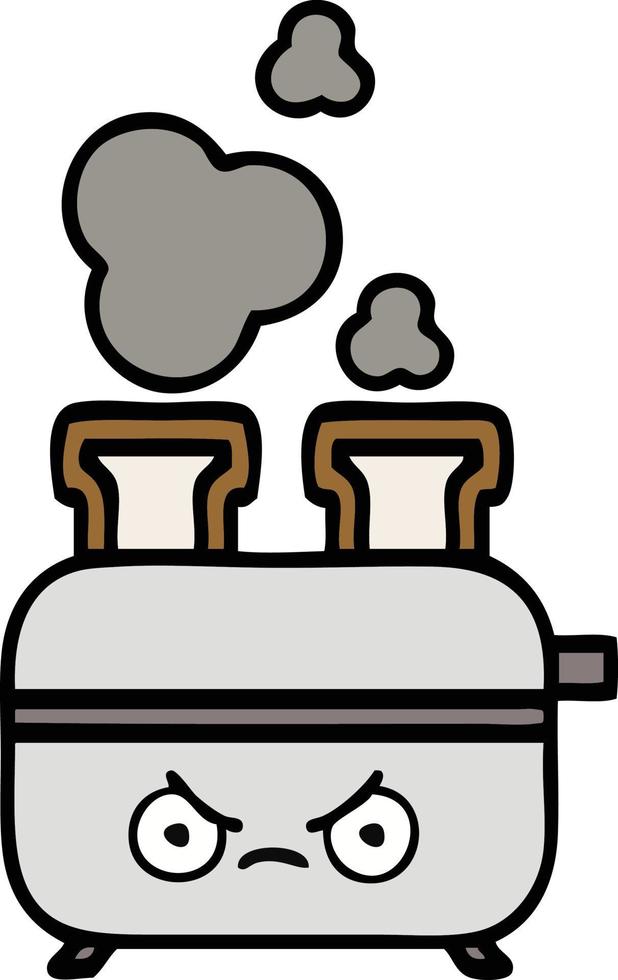 cute cartoon of a toaster vector