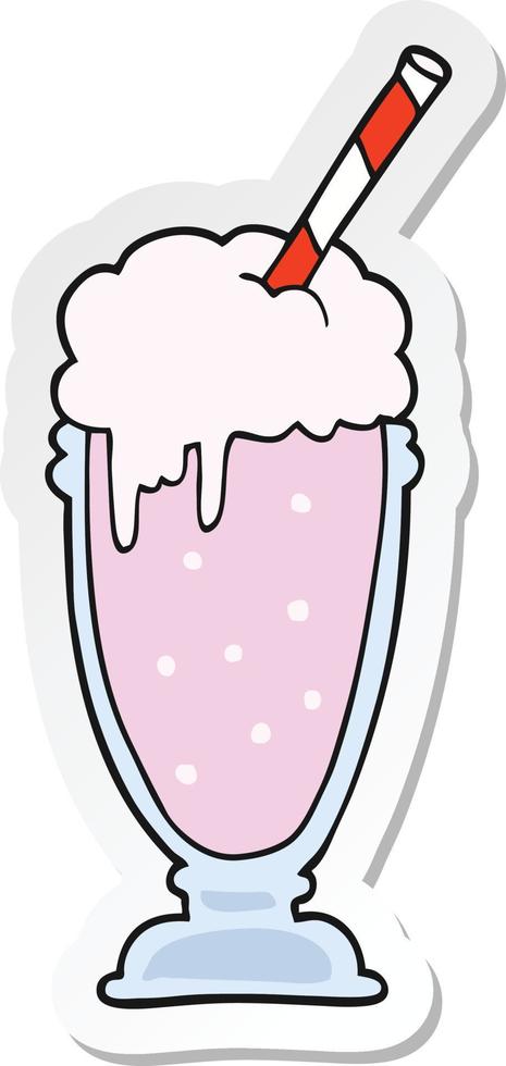sticker of a cartoon milkshake vector