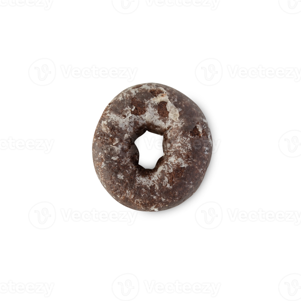 Chocolate donut cutout, Png file