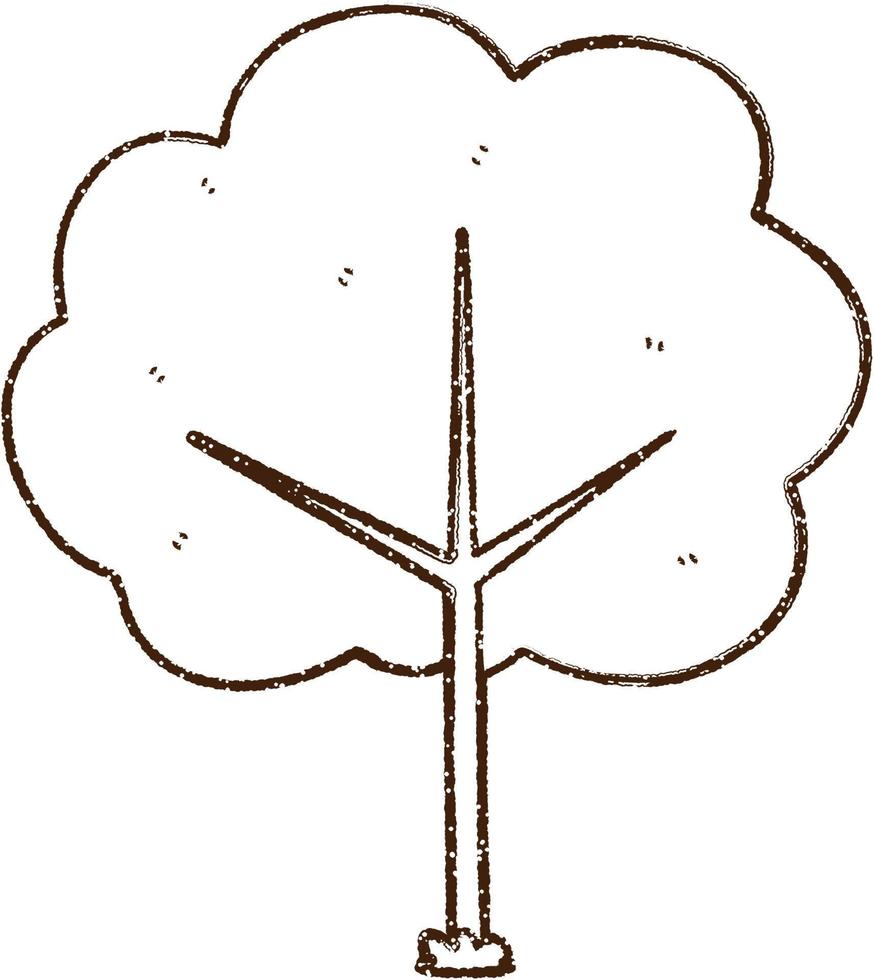 dibujo de carbón de árbol vector