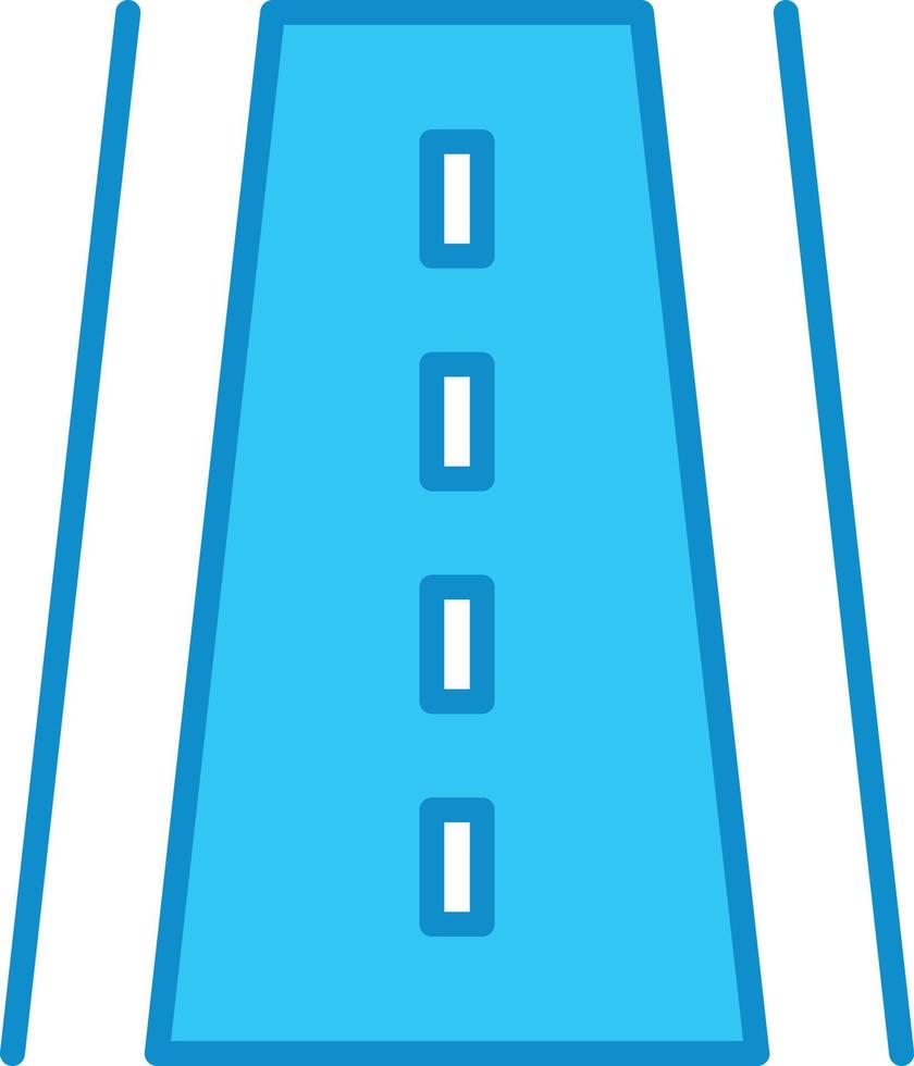 Runway Line Filled Blue vector