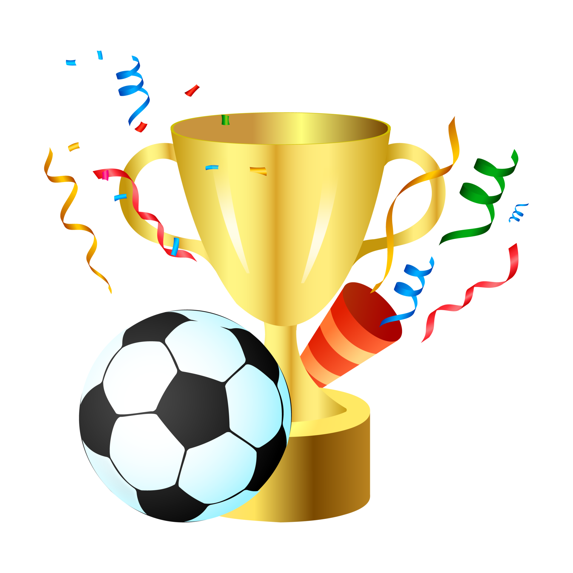 Trophée D'or Avec Ballon De Football Sur Fond Blanc Illustration