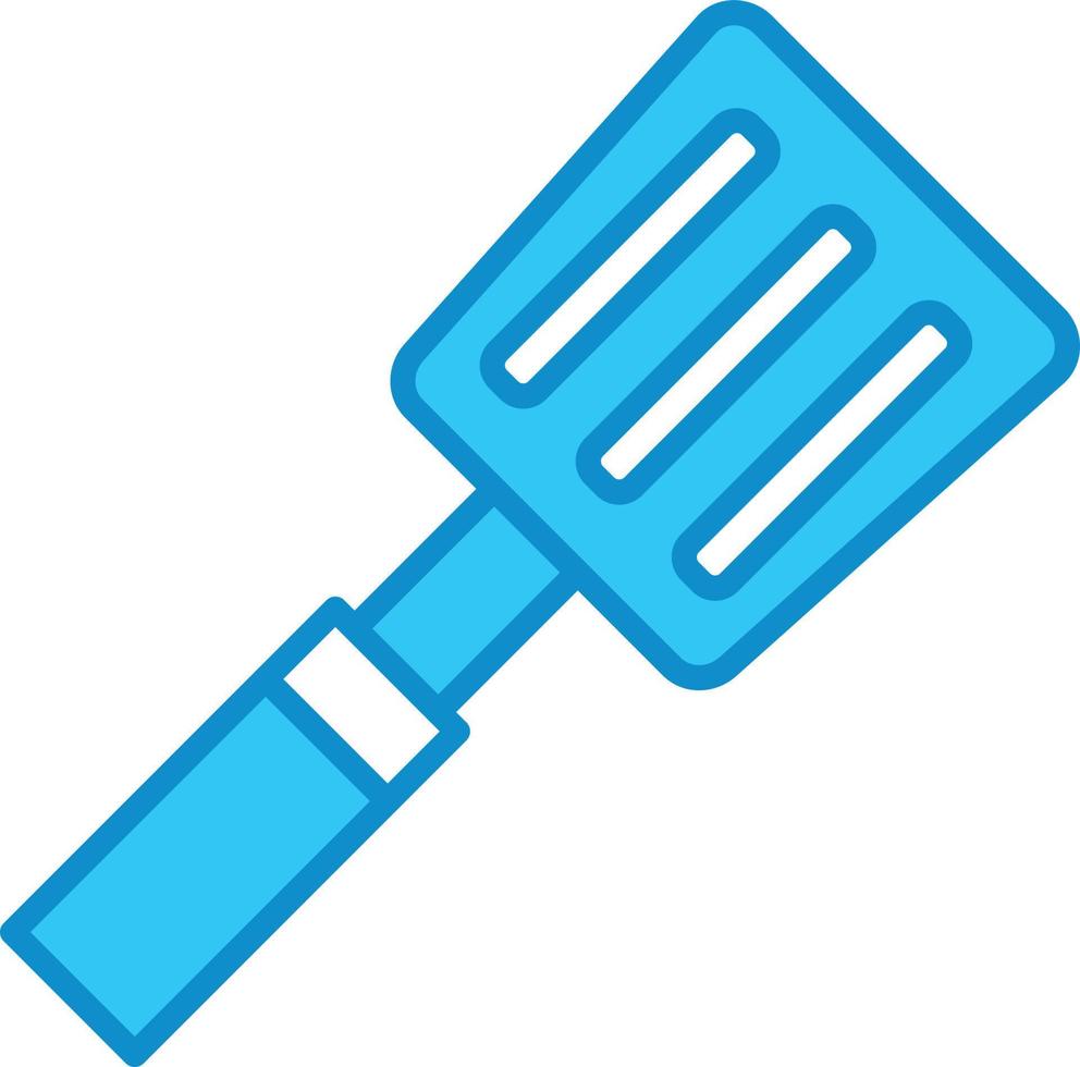 Spatula Line Filled Blue vector