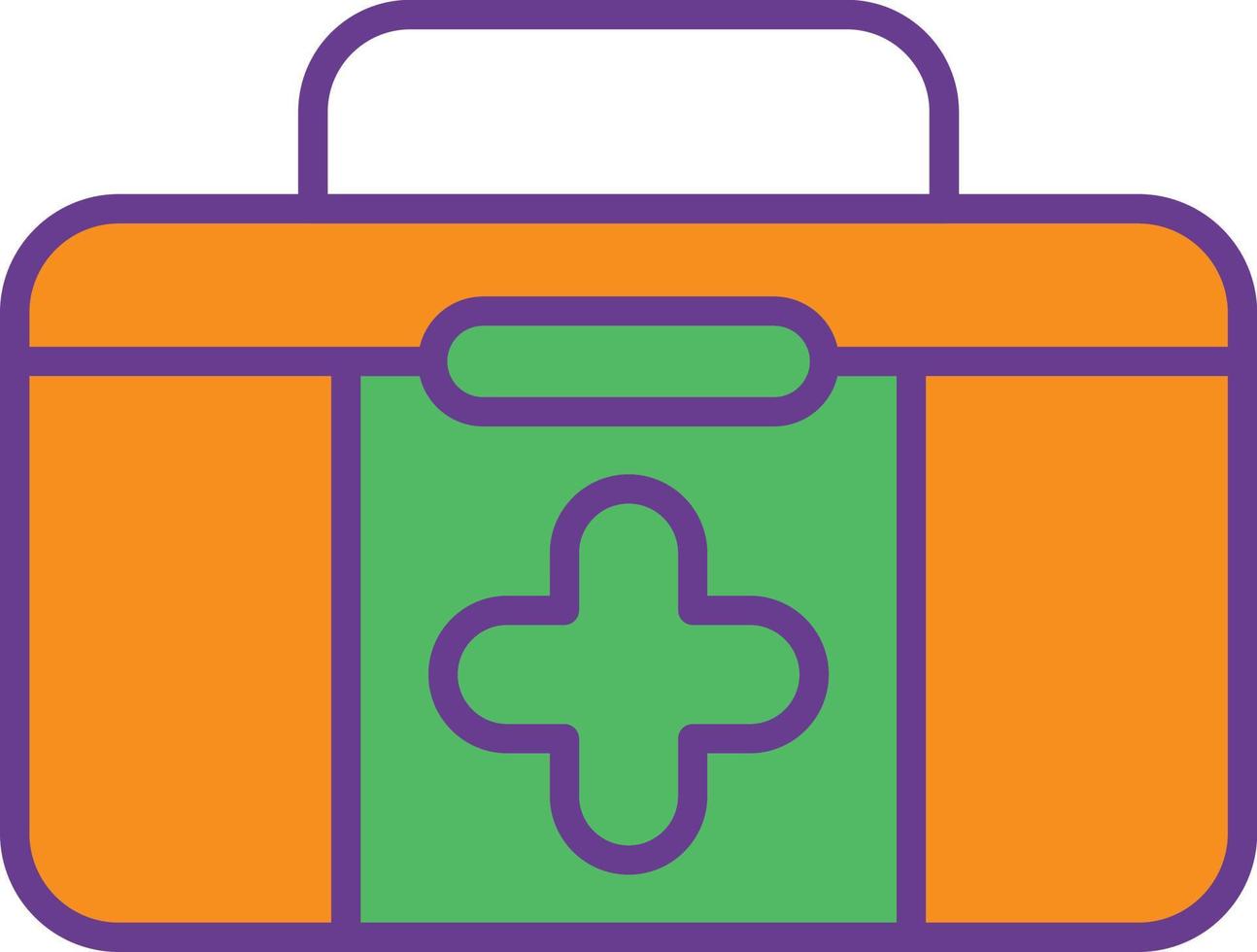 First Aid Box Line Filled Two Color vector
