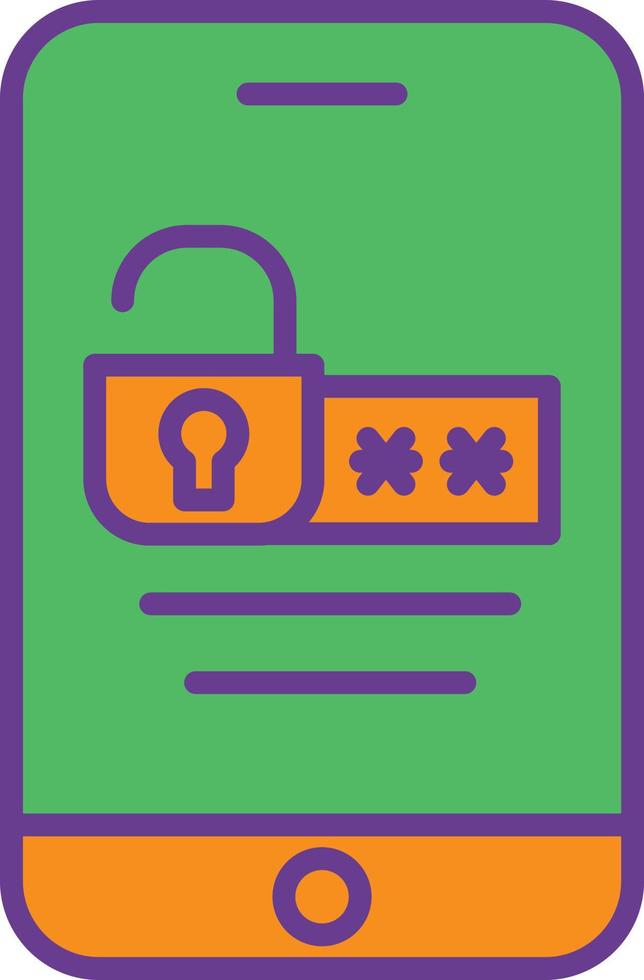 Unlock Mobile Line Filled Two Color vector