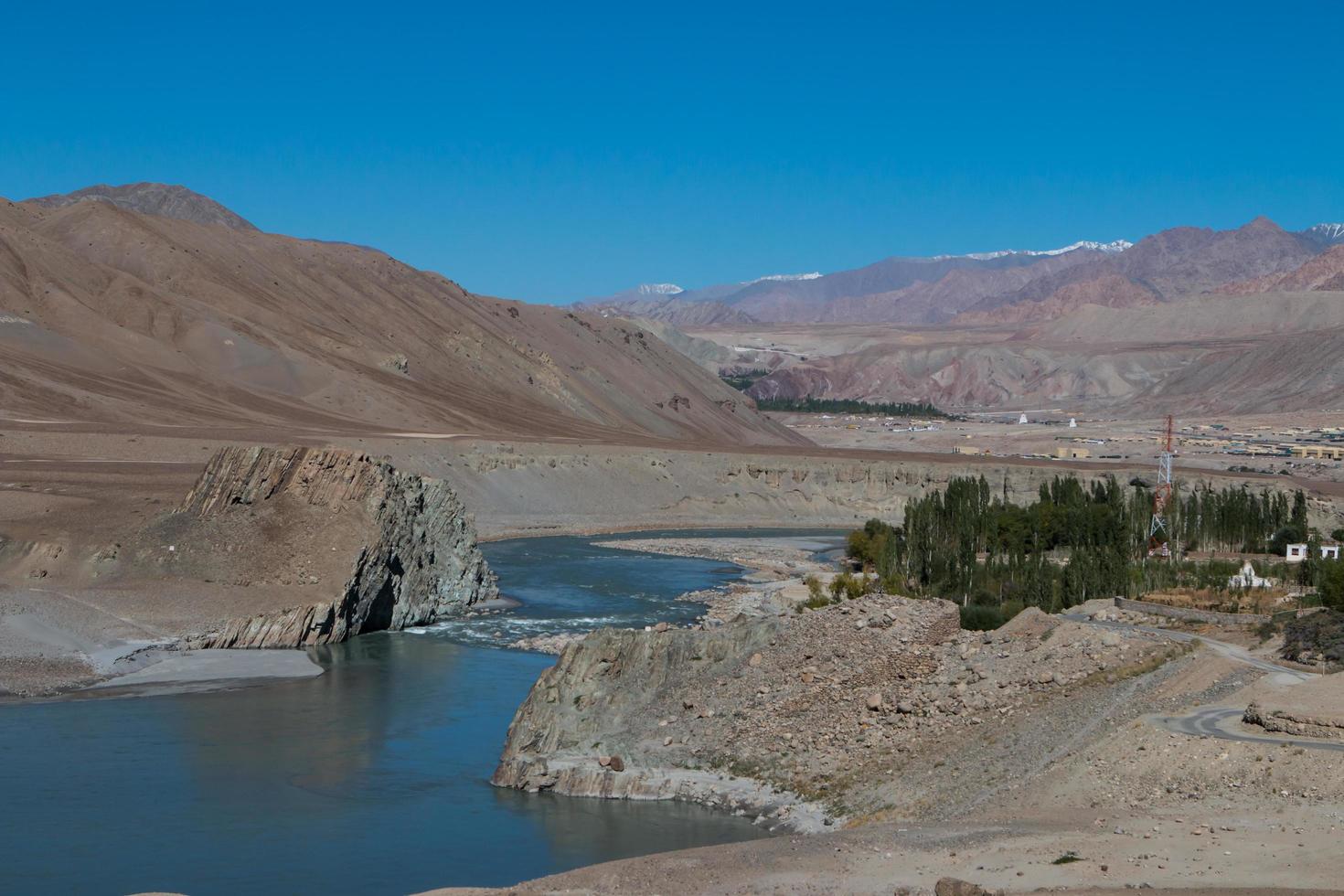 Confluence of Zanskar and Indus rivers photo
