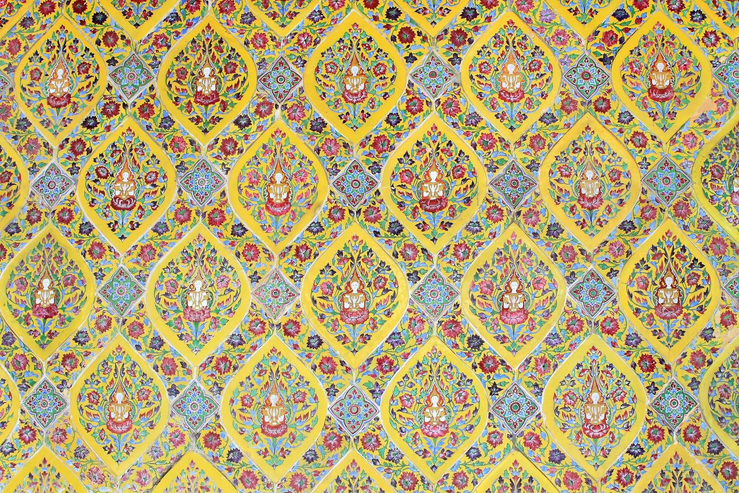 Thai art wall pattern for background photo