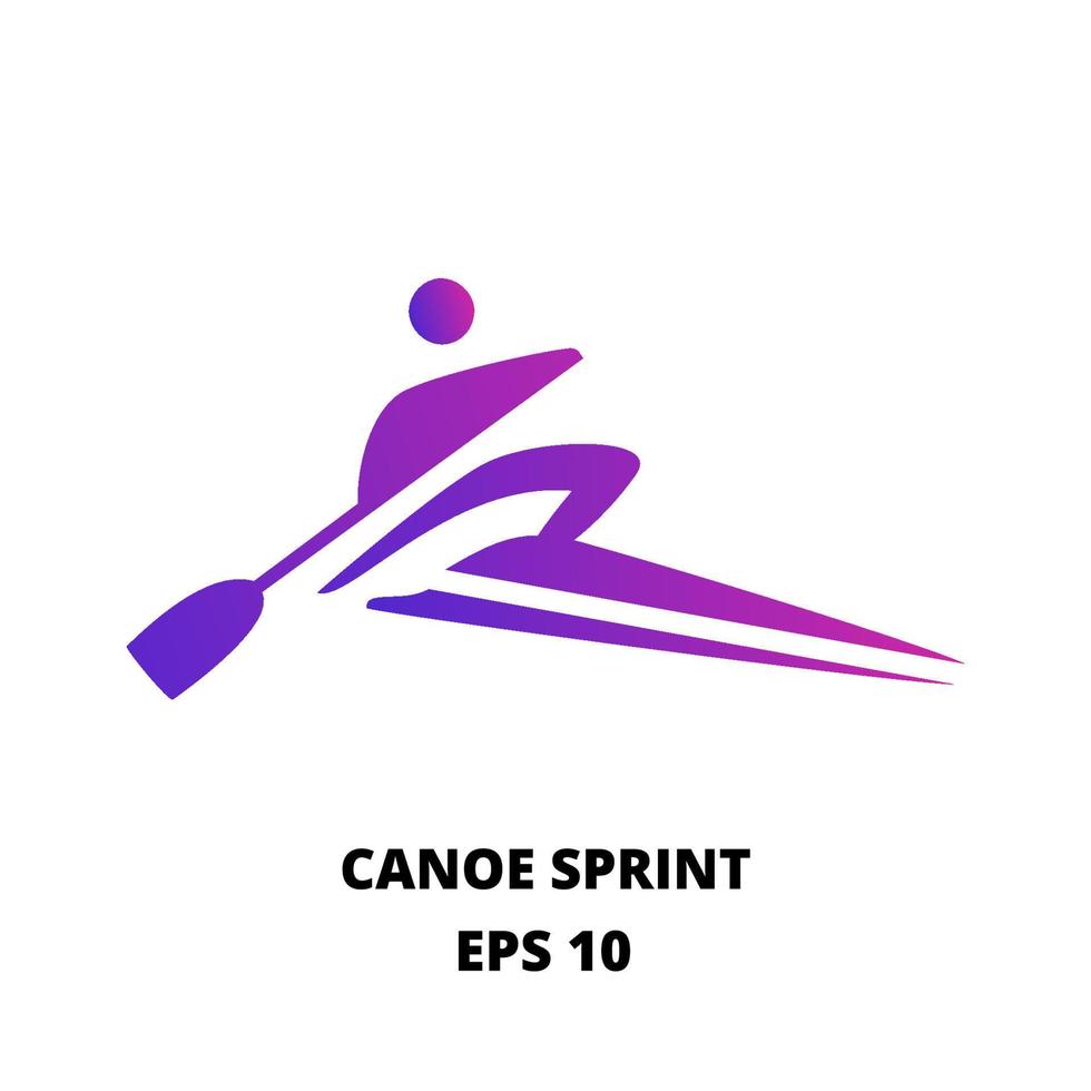 canoa sprint vector logo icono