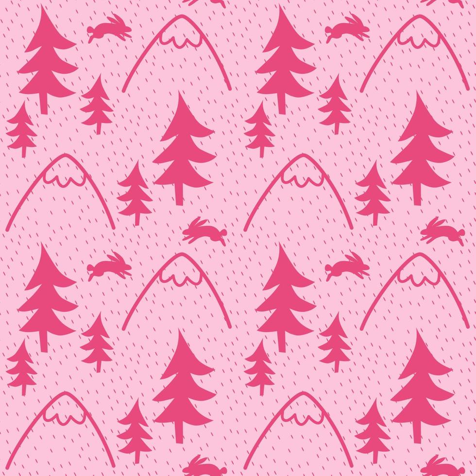 Bright pink childish seamless pattern. vector