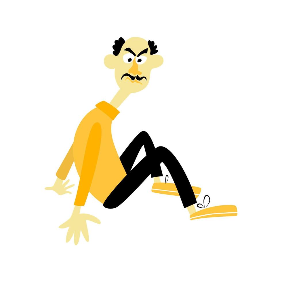 Male Character Fell Down Sitting On The Floor With Angry Face 9587975 male-character-fell-down-sitting-on-the-floor-with-angry-face-9587975