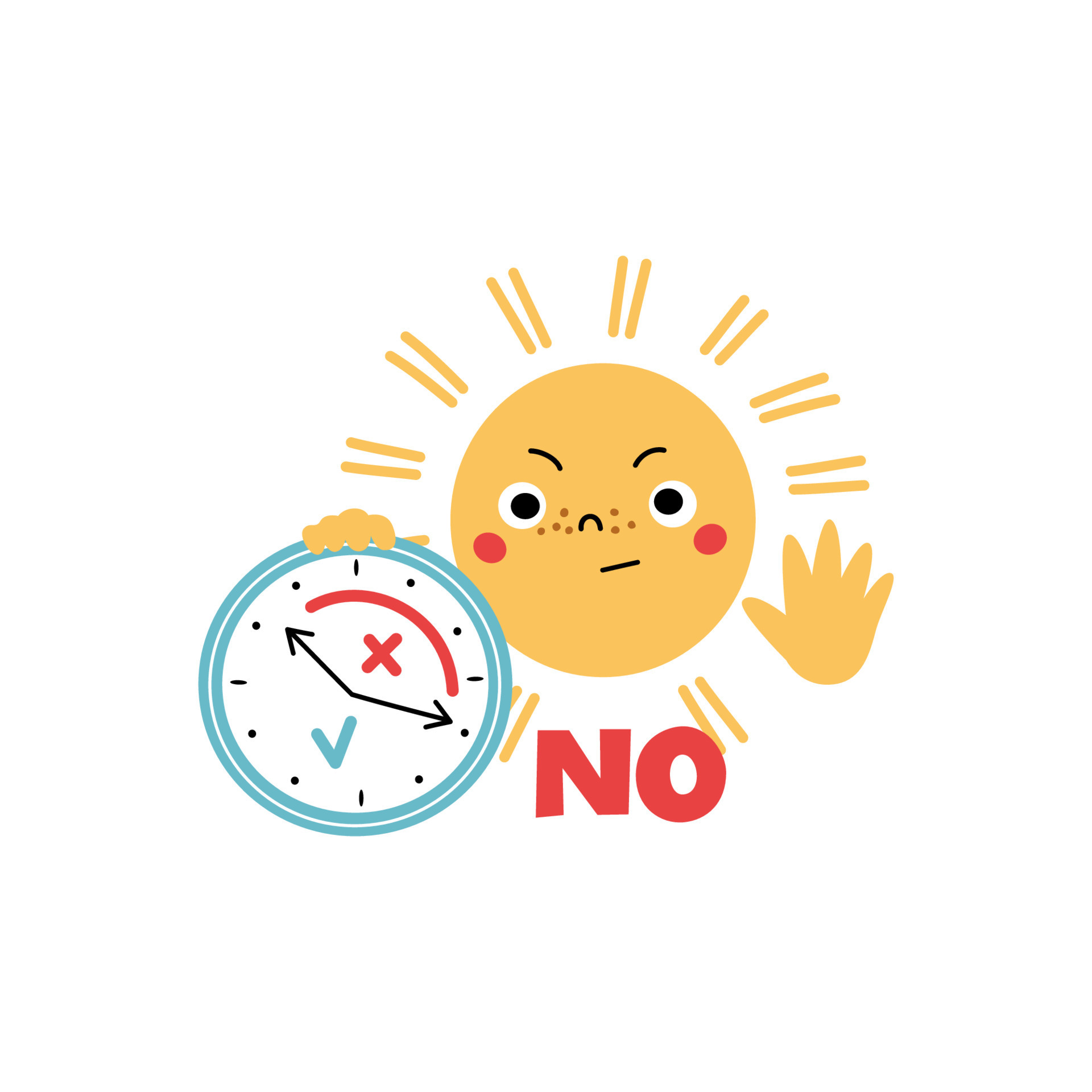 Peak sun hours for kids. Sun safe. 9587997 Vector Art at Vecteezy