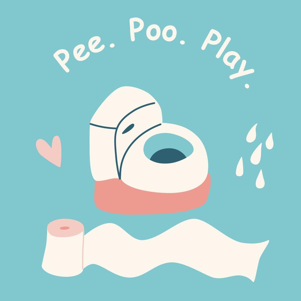 Potty training concept. Vector nursery poster.