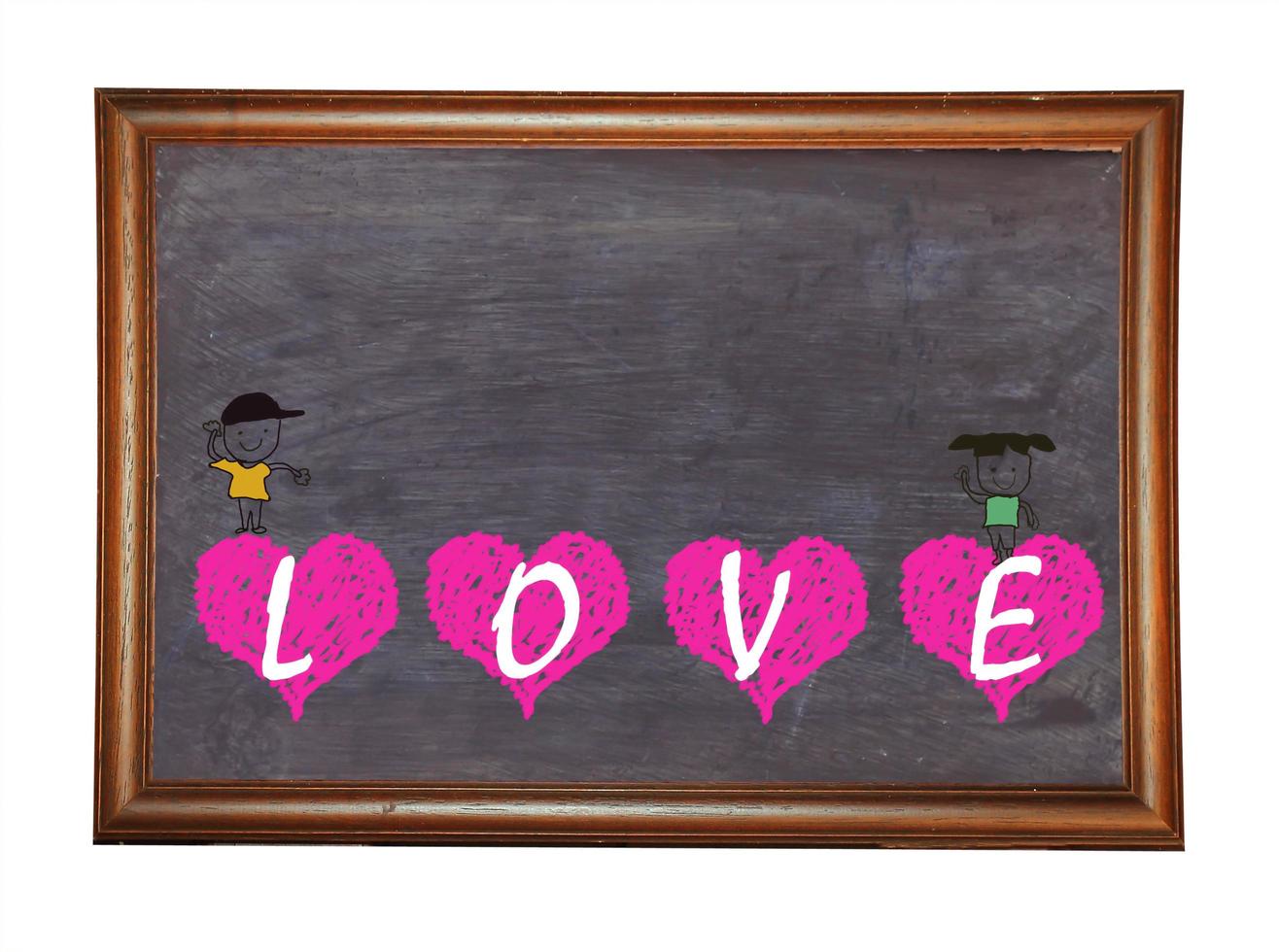 Blackboard with Love Heart Message written with Chalk photo
