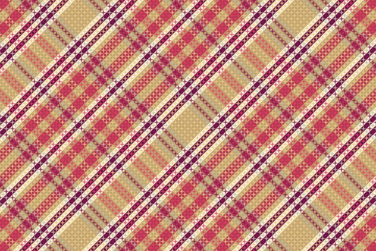 Tartan plaid pattern with texture and retro color. vector