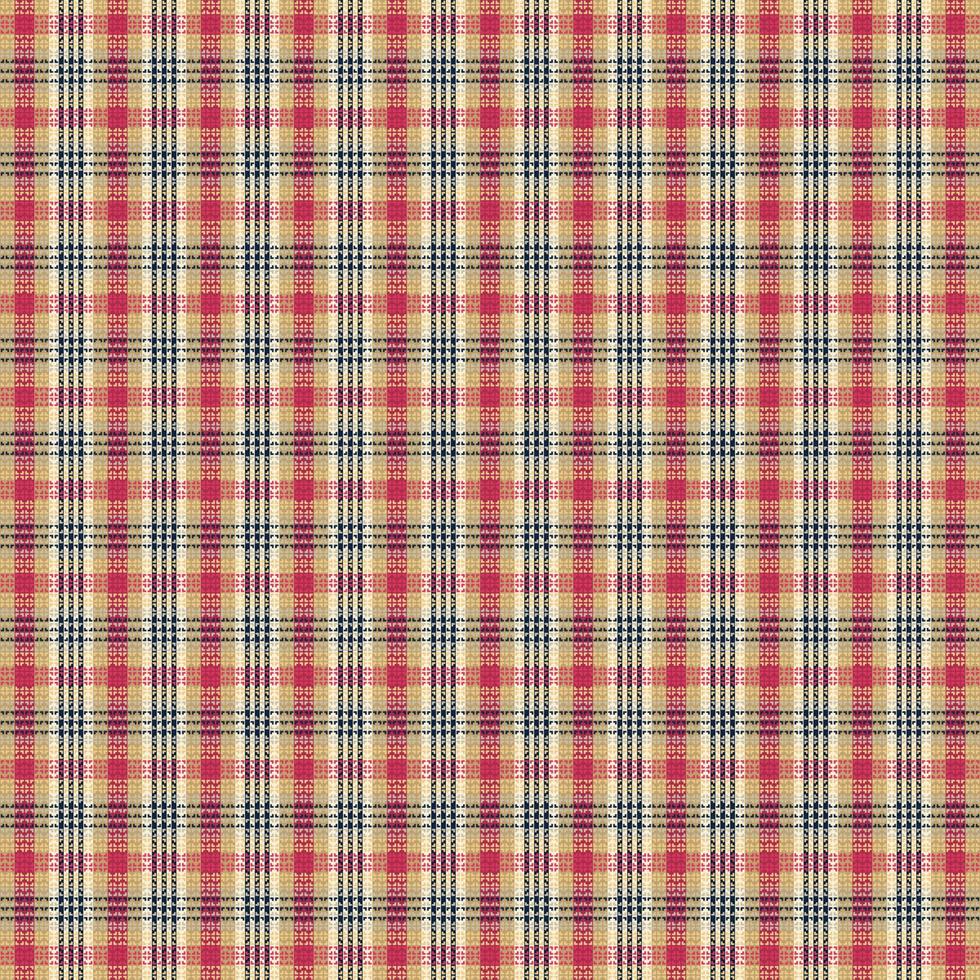 Tartan plaid pattern with texture and retro color. vector