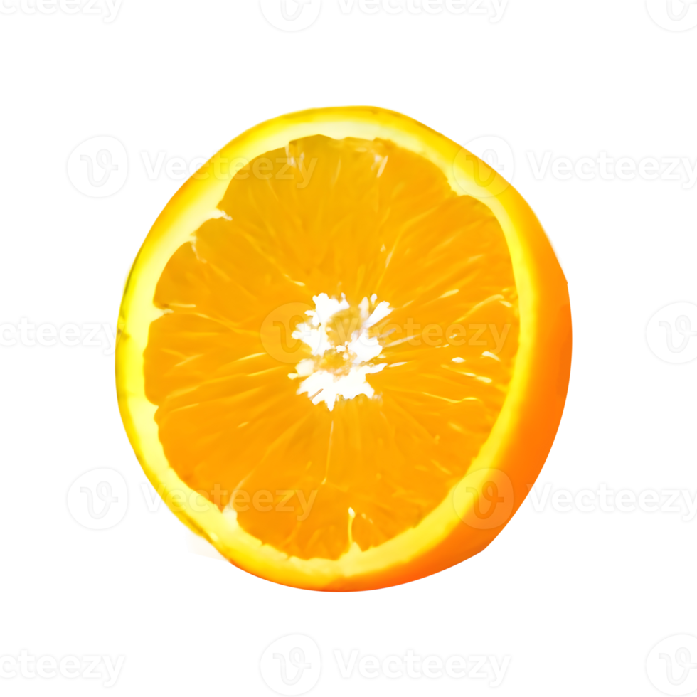 half cut orange. Orange slice. healthy food. clipping path png