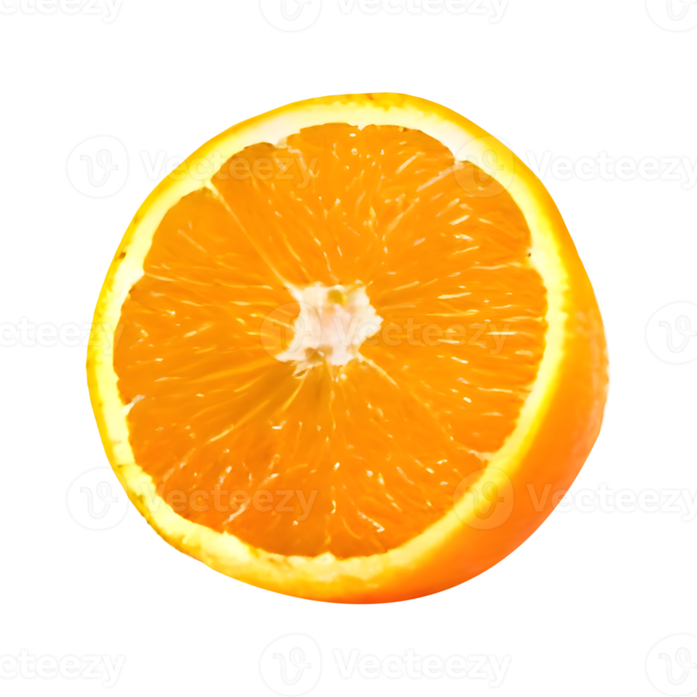 half cut orange. Orange slice. healthy food. clipping path png