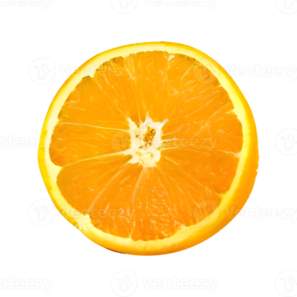 halb geschnitten orange. Orangenscheibe. gesundes Essen. Beschneidungspfad png