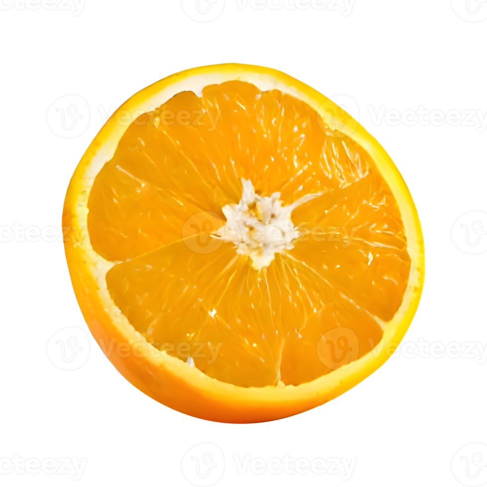 half cut orange. Orange slice. healthy food. clipping path png