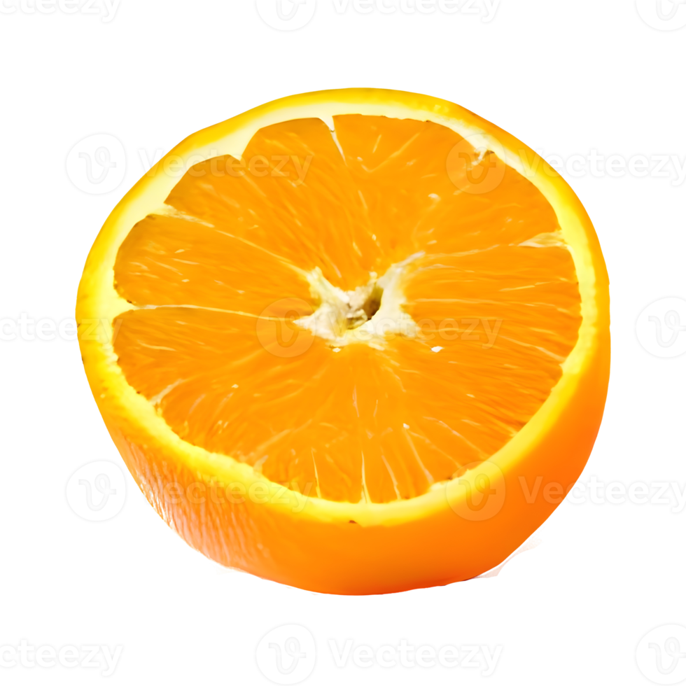 half cut orange. Orange slice. healthy food. clipping path png