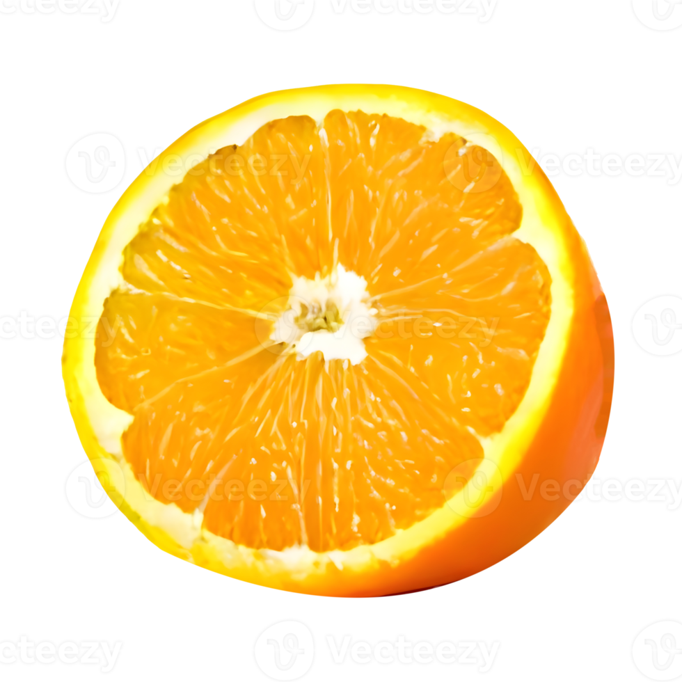 half cut orange. Orange slice. healthy food. clipping path png