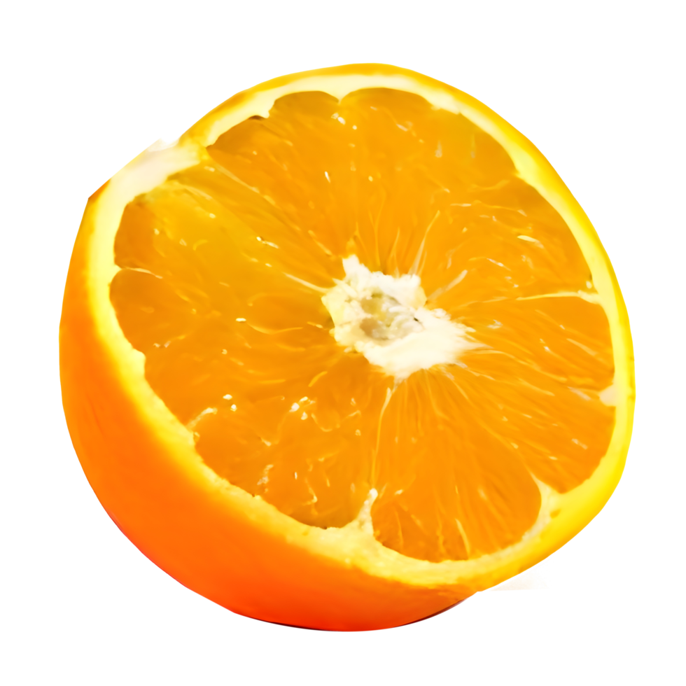 half cut orange. Orange slice. healthy food. clipping path png