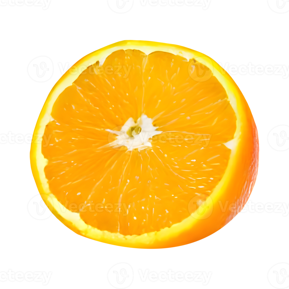 half cut orange. Orange slice. healthy food. clipping path png