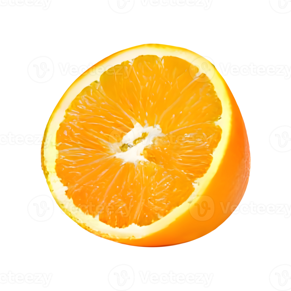 half cut orange. Orange slice. healthy food. clipping path png