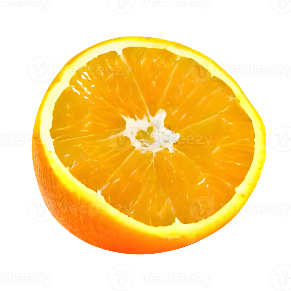 half cut orange. Orange slice. healthy food. clipping path png