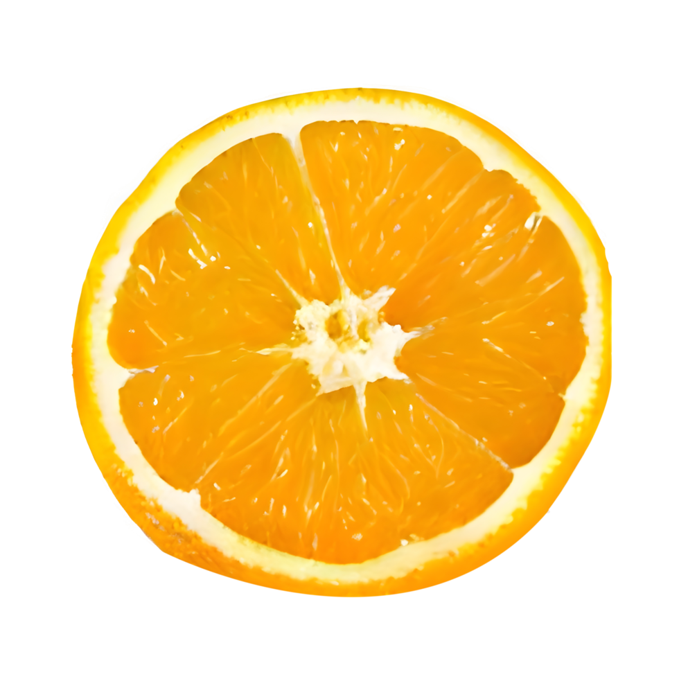 half cut orange. Orange slice. healthy food. clipping path png
