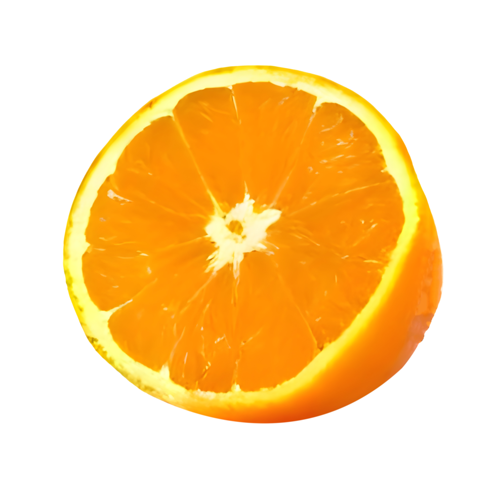 half cut orange. Orange slice. healthy food. clipping path png