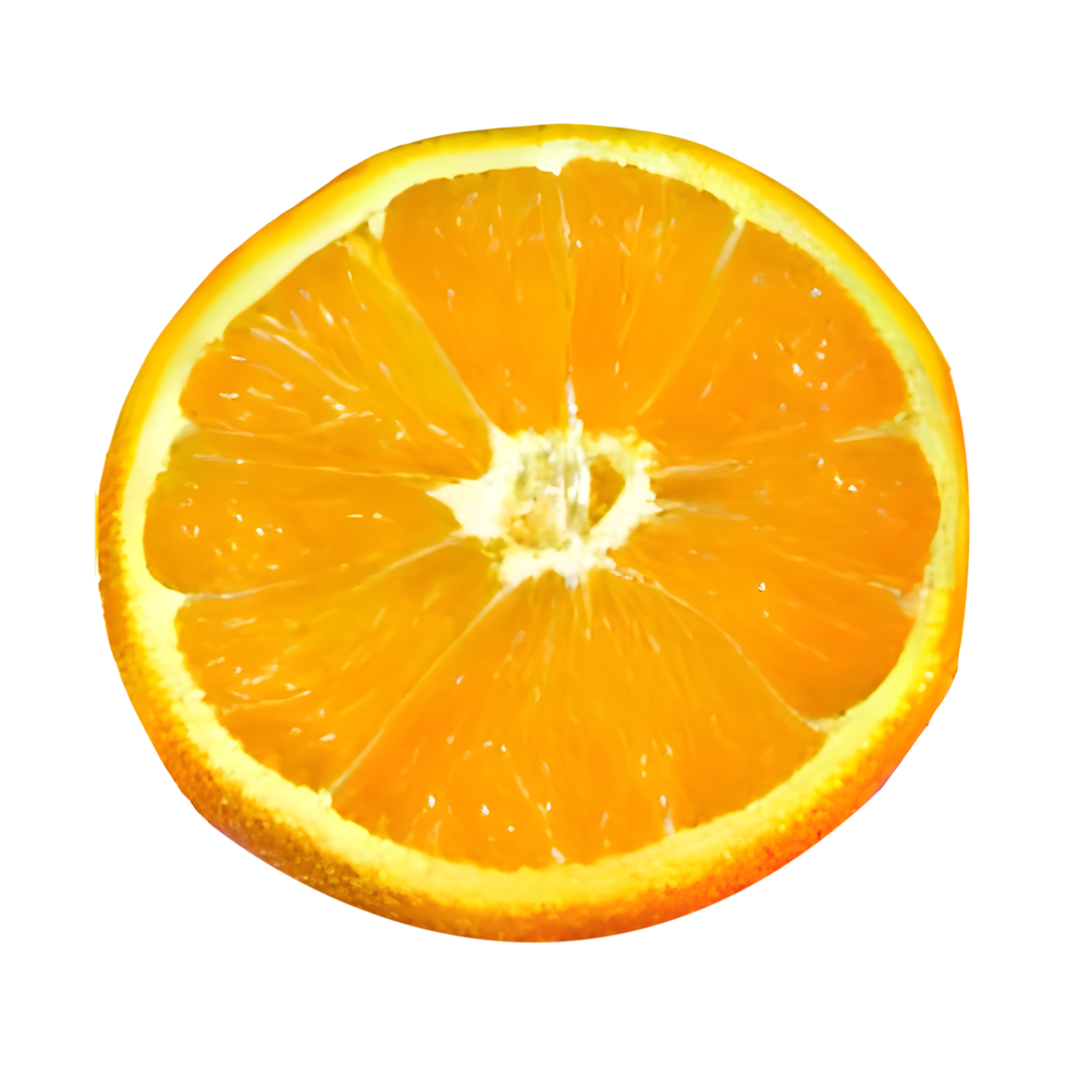 half cut orange. Orange slice. healthy food. clipping path png