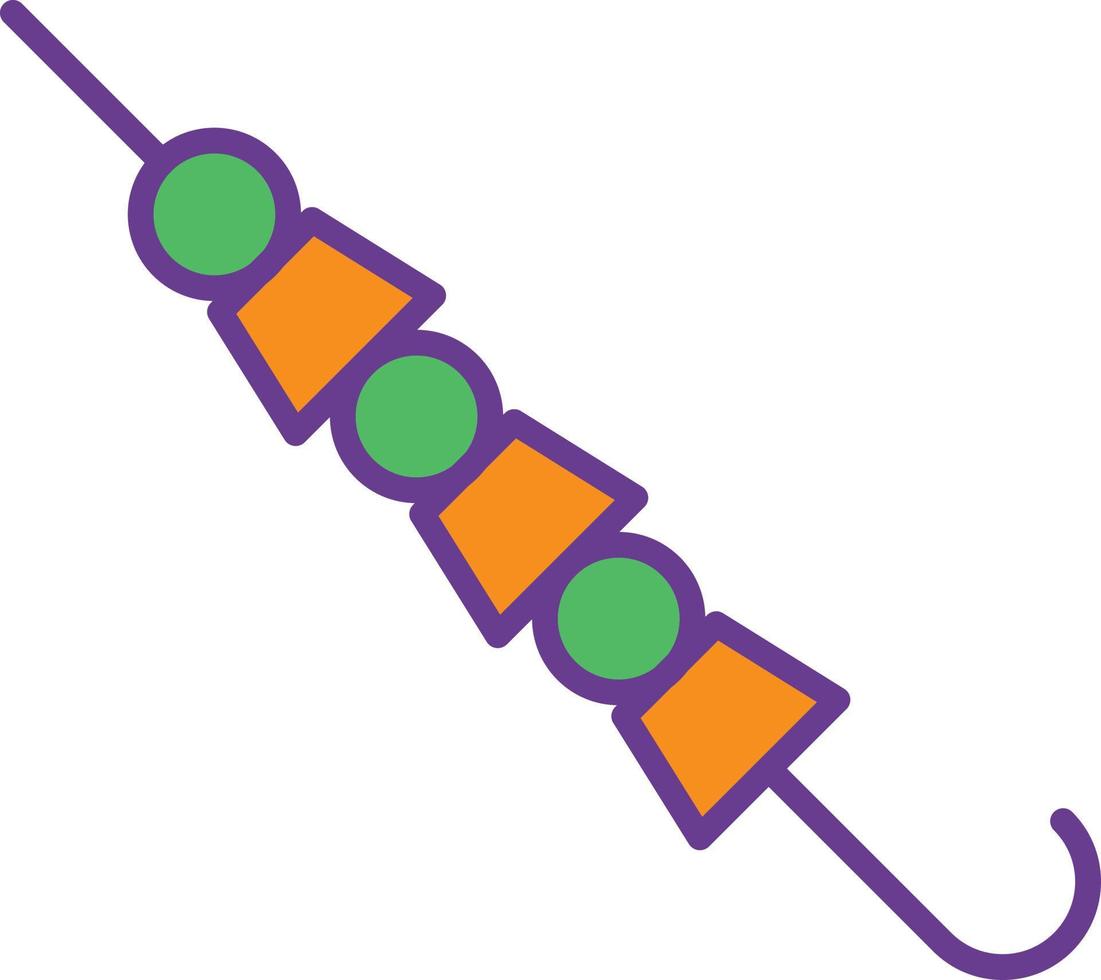Skewer Line Filled Two Color vector