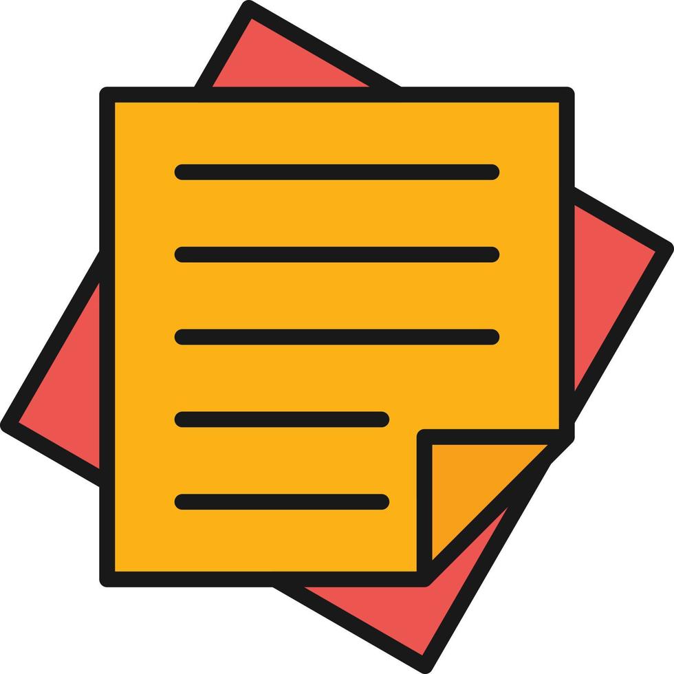 Sticky Note Line Filled vector